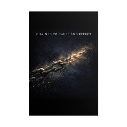 Chained to Cause and Effect Poster — Cosmic Chain Motivational Wall Art
