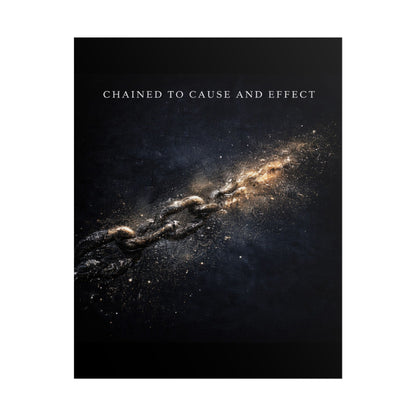 Chained to Cause and Effect Poster — Cosmic Chain Motivational Wall Art