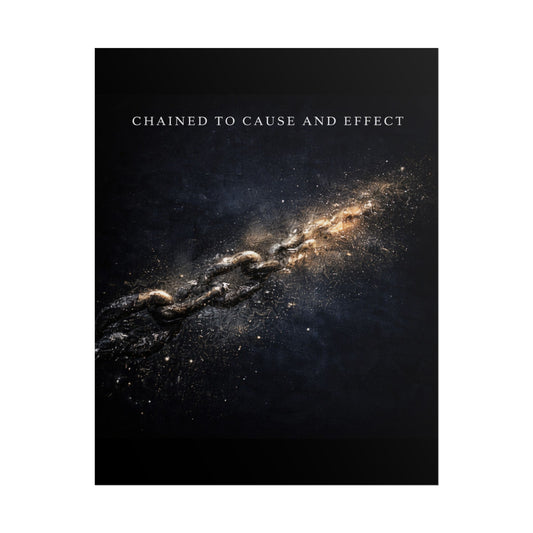 Chained to Cause and Effect Poster — Cosmic Chain Motivational Wall Art