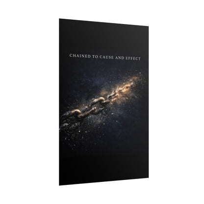 Chained to Cause and Effect Poster — Cosmic Chain Motivational Wall Art
