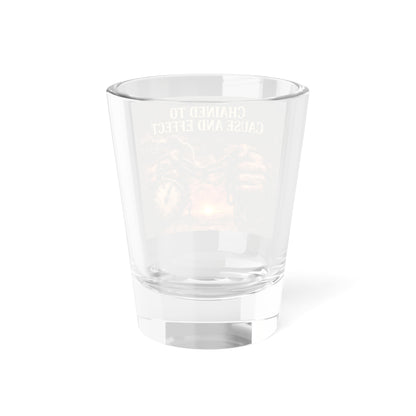 Shot Glass — "Chained to Cause and Effect" Vintage Chains & Pocket Watch Design