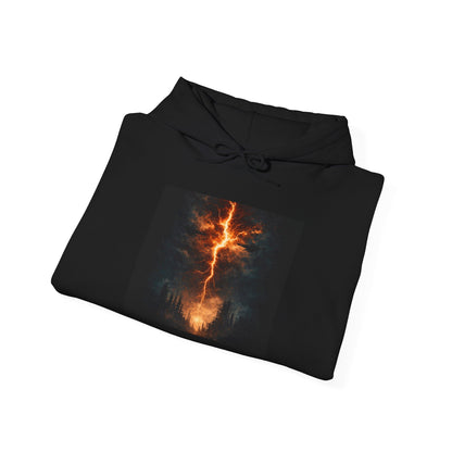 Lightning Cross Hoodie — Fiery Cross Graphic Pullover (Broken World Songs Sleeve)