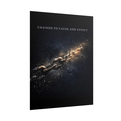 Chained to Cause and Effect Poster — Cosmic Chain Motivational Wall Art