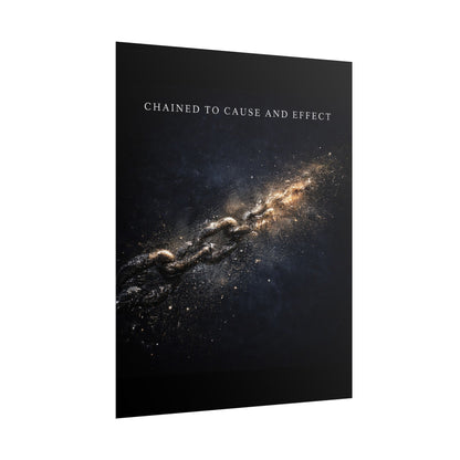 Chained to Cause and Effect Poster — Cosmic Chain Motivational Wall Art