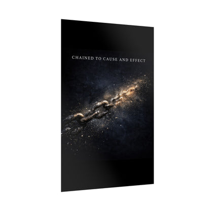 Chained to Cause and Effect Poster — Cosmic Chain Motivational Wall Art