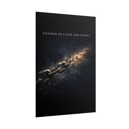 Chained to Cause and Effect Poster — Cosmic Chain Motivational Wall Art