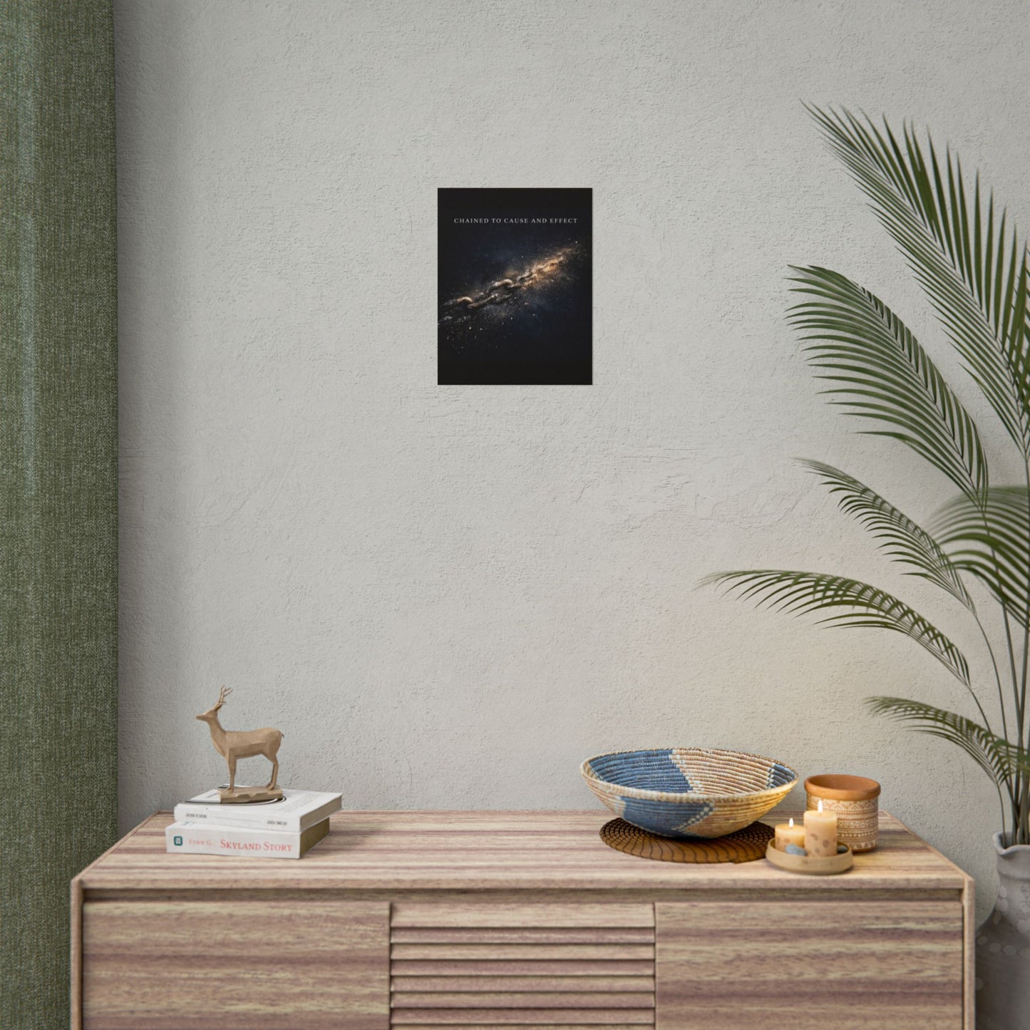Chained to Cause and Effect Poster — Cosmic Chain Motivational Wall Art